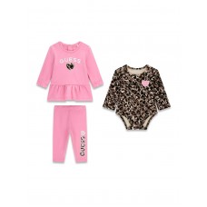 GUESS σετ βρεφικό φόρμας 3 pieces S6YG02K3925-FMES ροζ
